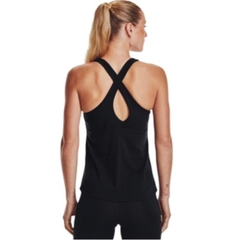 Fila Black workout criss cross back Athletic tank top Removable pads size large